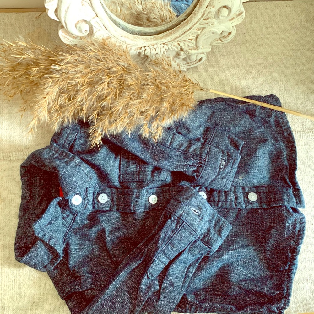 Cute baby denim button down shirt